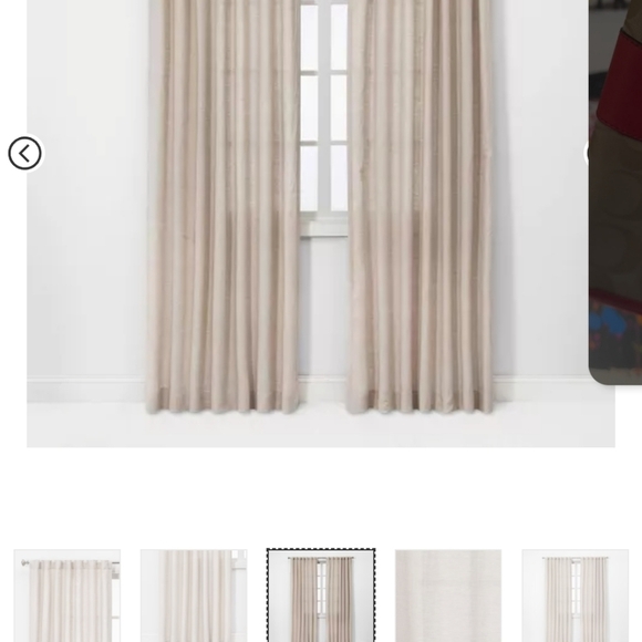 NWT - 108"x54" - Qty Of 2 - Linen Light Filtering Window Curtain Panel -Natural - Picture 4 of 5